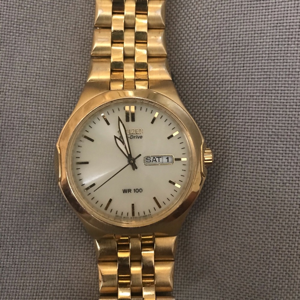 Gold Citizen EcoDrive WR100 Watch